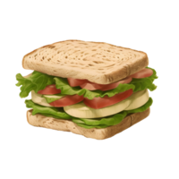 Sandwich. Fast food. Pencil Drawn Illustration. AI Generative png