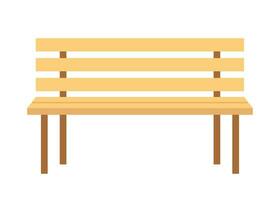 Bench for outdoor seating. Brown wooden bench. Vector illustration