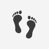 pie impresión icono vector aislado. recién nacido, descalzo, huella, pies símbolo