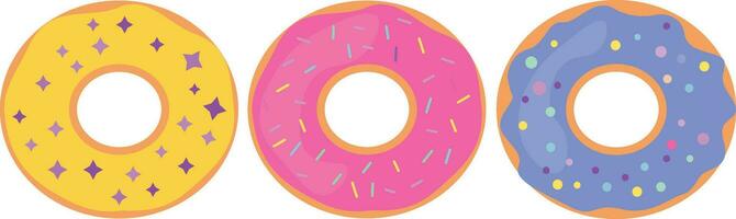 donuts with sprinkles on white background vector