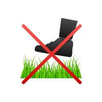 Do on green background. Red sign forbidden. vector