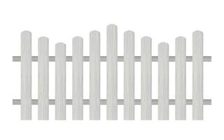 Picket fence, wooden textured, rounded edges. Vector stock illustration.