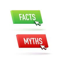 Myths facts button. Facts, great design for any purposes. Vector stock illustration