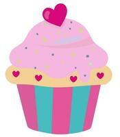 Cupcake vector illustration isolated on white background.