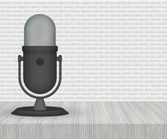 podcast. micrófono con habla burbuja iconos vector ilustración