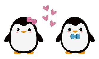 Cute penguin. Penguin in love. Vector hand drawn illustration for romantic prints, valentine day cards.