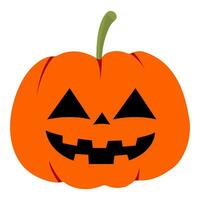 Halloween pumpkin flat vector Illustration.