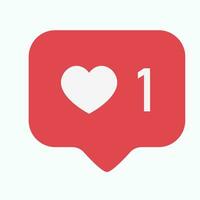 Heart shape social media notification icon in speech vector illustration.