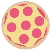 Pizza en plano estilo. vector