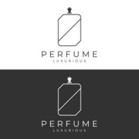 Luxury essence fragrance perfume logo template design isolated background. vector