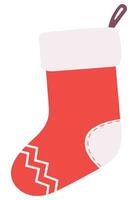 Flat style red sock icon isolated on white background. vector