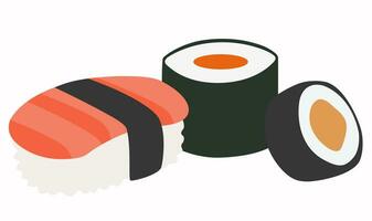 Vector sushi Japanese food vector illustration.