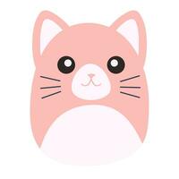 Cat squishmallow. Squishmallow. Cute soft plush toy. Cat mascot vector illustration