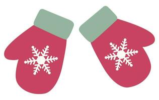 Red mittens. Cute red mittens. vector