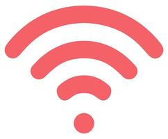 vector wifi symbol, free wifi. Red WIFI icon isolated. Flat Wireless vector symbol.