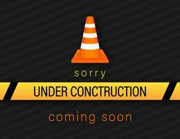 Under construction website page. Border stripe web. Vector stock illustration