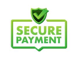 Secure payment. Credit card icon with shield. Secure transaction. Vector stock illustration