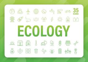 Set ecology, nature. Solar power. Save planet Vector stock illustration