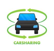 Car sharing concept. Carsharing vector icon on white background. lIllustration for mobile app design. Flat vector illustration.