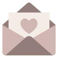 Letter envelope sent by mail in brown color, for messages of love, fraternity or friendship. vector