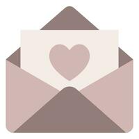 Letter envelope sent by mail in brown color, for messages of love, fraternity or friendship. vector