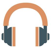 Orange headphones icon. vector
