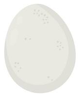 Vector white single flat animal egg. Chicken egg isolated with soft shadows on white background. Template for Easter holiday.