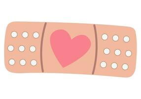 First aid band plaster strip medical patch color cross icon. vector