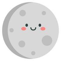 Cute smiling cartoon characters of moon. vector