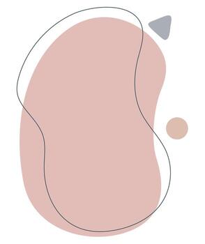 Modern abstract vector banner. Shape abstract beige color with line vector illustration isolated on white background.