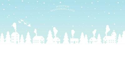 Winter wonderland minimal vector illustration. Merry Christmas and Happy New Year greeting card template.