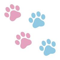 Paw print cat, dog, puppy pet trace. paw print vector illustrator.