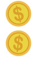 Gold coin flat icon. vector