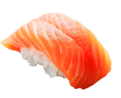 Sake salmon sushi on transparent. AI Generated png