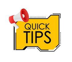 Quick tips icon badge. Ready for use in web or print design. Vector stock illustration