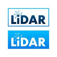 Lidar scanner icon, sign. Vector stock illustration.