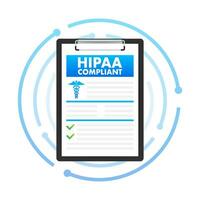 hipaa obediente. marca de verificación icono. vector diseño logo símbolo