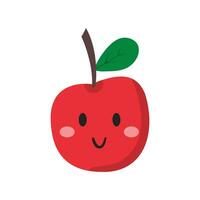 rojo manzana Fruta linda personaje mascota vector diseño