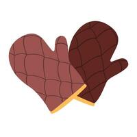 Cooking Glove or Oven Mitt Vector Icon Illustration.