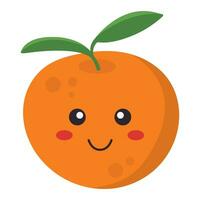 Fresh cartoon oranges on white background. vector