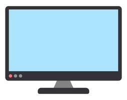 Monitor screen PC icon flat style. vector