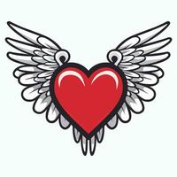 Heart with wings logo vector isolated on white background