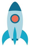 Cartoon rocket space ship take off, isolated vector illustration. Spaceship icon.