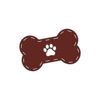 Dog paw icon, paw footprint illustrator vector
