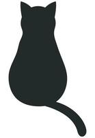 silueta de un gato en un blanco antecedentes. ilustración de un silueta de un negro gato con sombra en un blanco antecedentes. vector