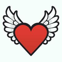 corazón con alas logo vector aislado en blanco antecedentes.