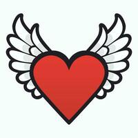 Heart with wings logo vector isolated on white background.