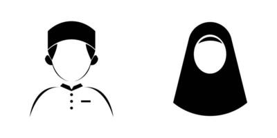 Vector islamic icon illustration. Male and female islamic icon.