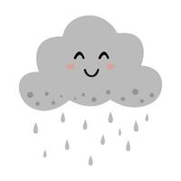 Rain cloud with raindrop weather. vector