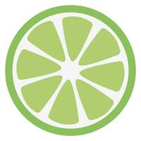 Green citrus slices of lemon. vector